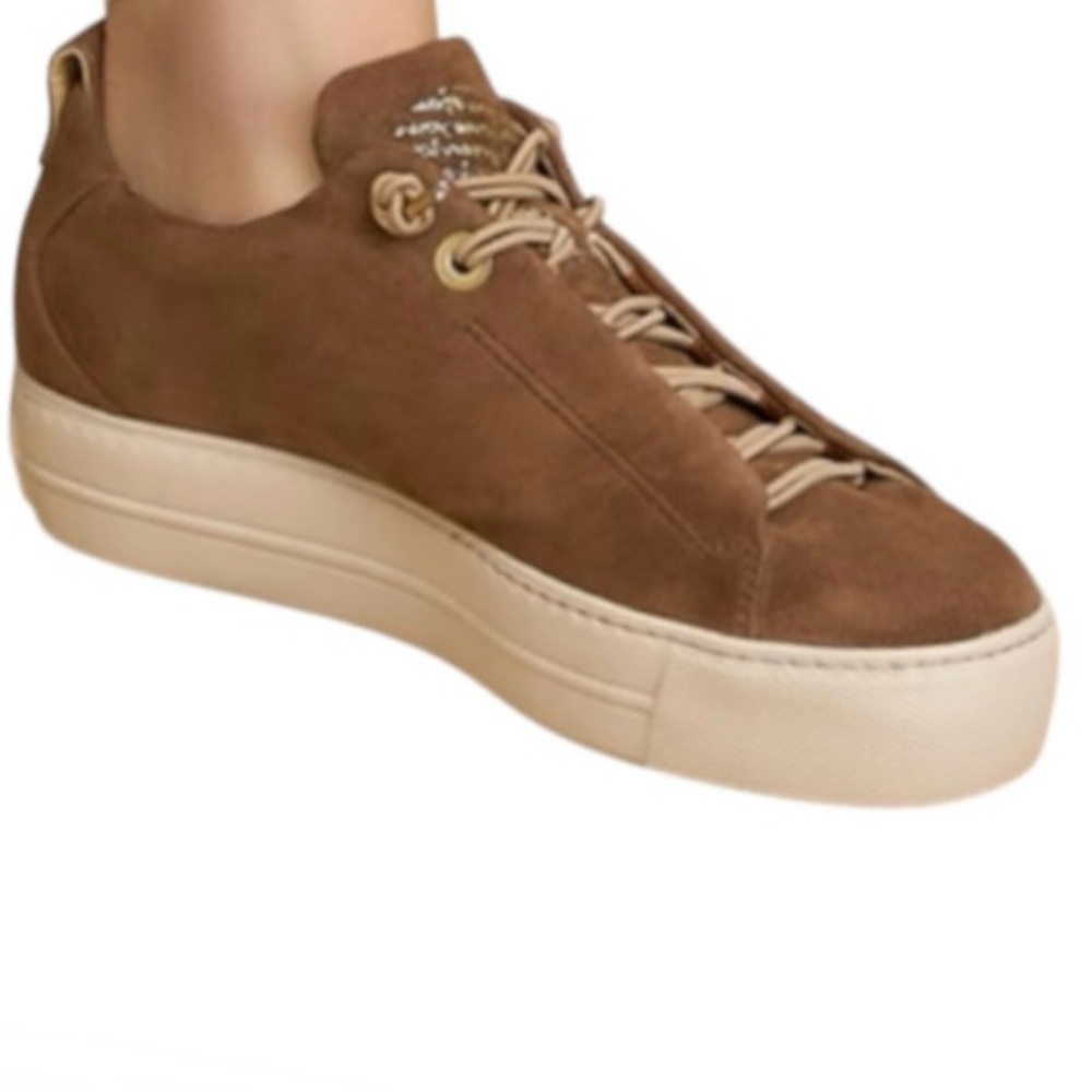 Brown Suede Leather Low Top Platform Sneakers US sizes.